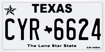 TX license plate CYR6624