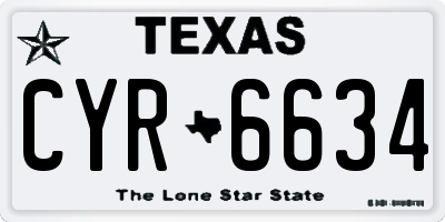 TX license plate CYR6634