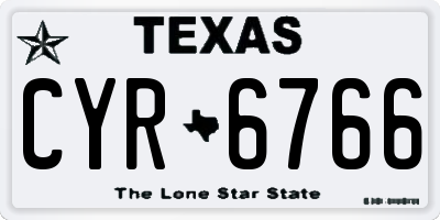 TX license plate CYR6766