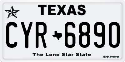 TX license plate CYR6890