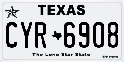 TX license plate CYR6908