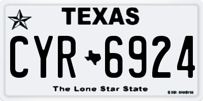 TX license plate CYR6924