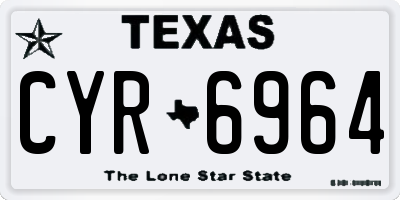 TX license plate CYR6964