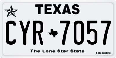 TX license plate CYR7057