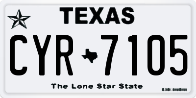 TX license plate CYR7105