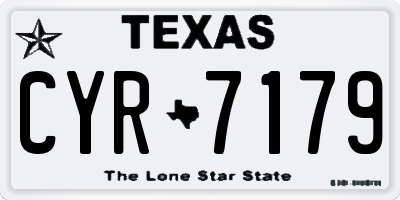 TX license plate CYR7179