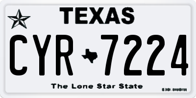 TX license plate CYR7224