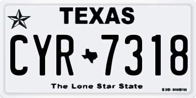TX license plate CYR7318