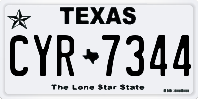 TX license plate CYR7344