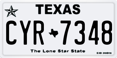 TX license plate CYR7348