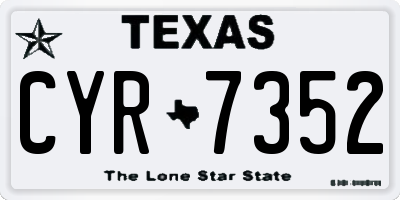 TX license plate CYR7352