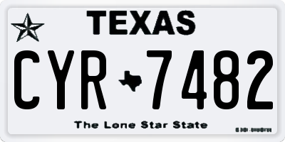 TX license plate CYR7482
