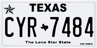 TX license plate CYR7484