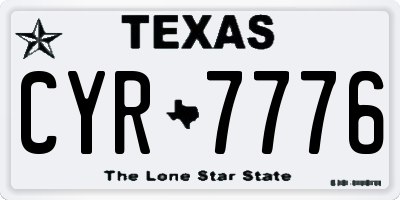 TX license plate CYR7776