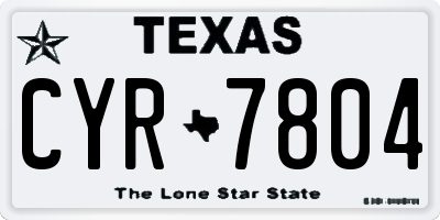 TX license plate CYR7804