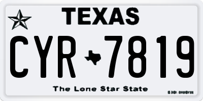 TX license plate CYR7819
