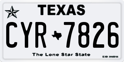 TX license plate CYR7826