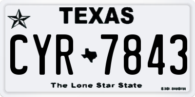 TX license plate CYR7843