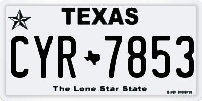 TX license plate CYR7853