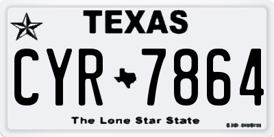 TX license plate CYR7864