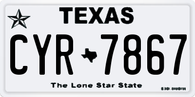 TX license plate CYR7867
