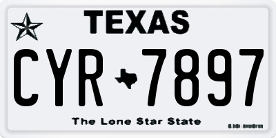 TX license plate CYR7897