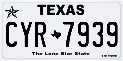 TX license plate CYR7939