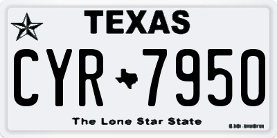 TX license plate CYR7950
