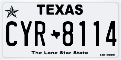 TX license plate CYR8114