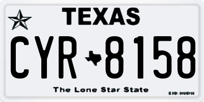 TX license plate CYR8158