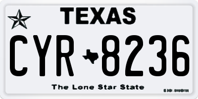 TX license plate CYR8236