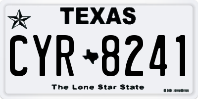 TX license plate CYR8241