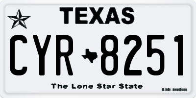 TX license plate CYR8251