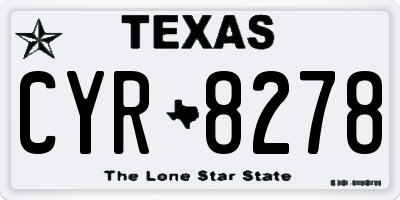 TX license plate CYR8278
