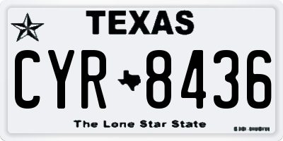 TX license plate CYR8436