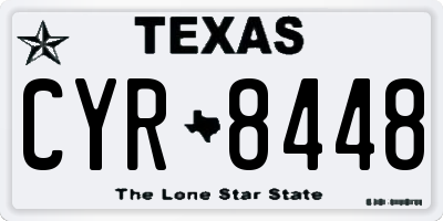 TX license plate CYR8448
