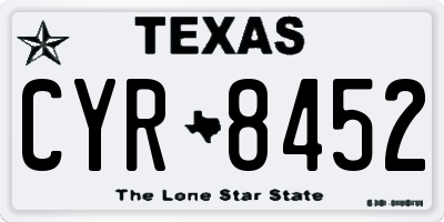 TX license plate CYR8452