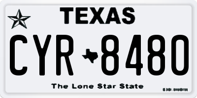 TX license plate CYR8480