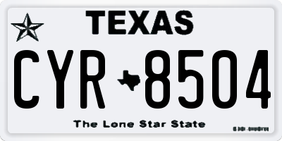 TX license plate CYR8504