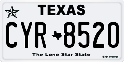 TX license plate CYR8520