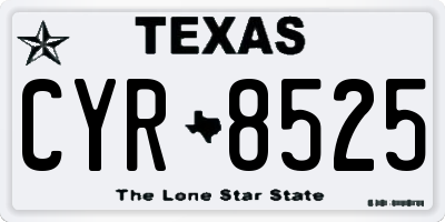 TX license plate CYR8525