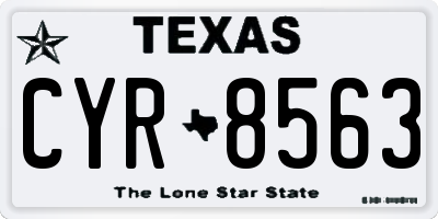 TX license plate CYR8563