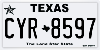 TX license plate CYR8597