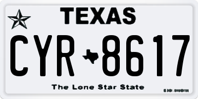 TX license plate CYR8617