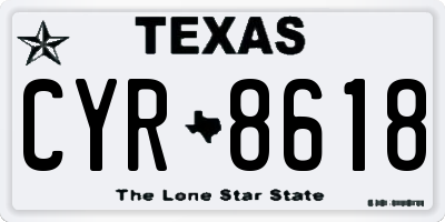 TX license plate CYR8618