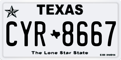 TX license plate CYR8667