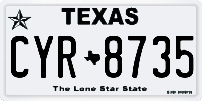 TX license plate CYR8735