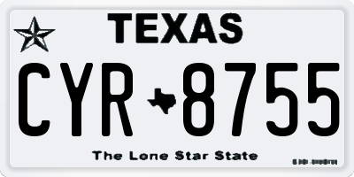 TX license plate CYR8755