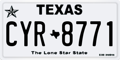 TX license plate CYR8771