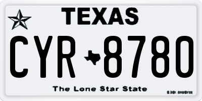 TX license plate CYR8780